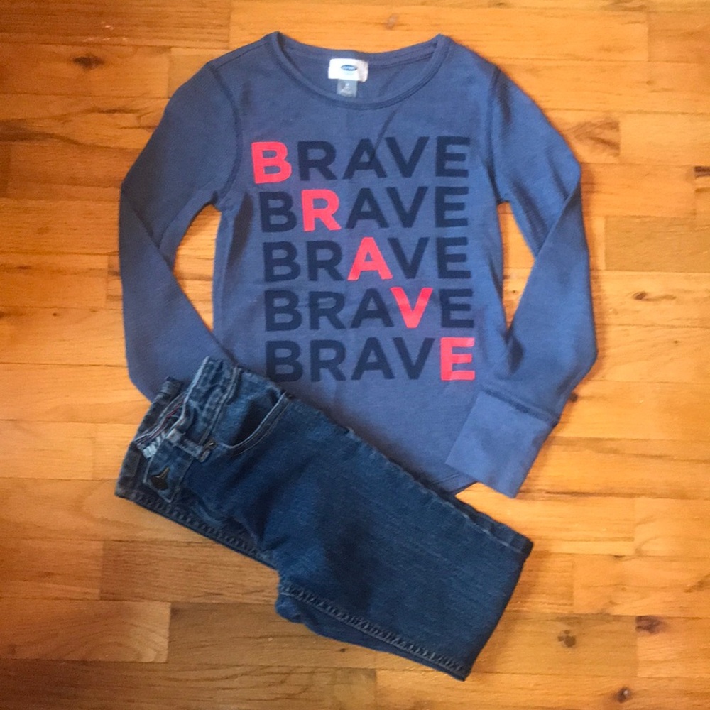 Girls Outfit Sz 8 Old Navy Top Crazy 8 Jeans EUC